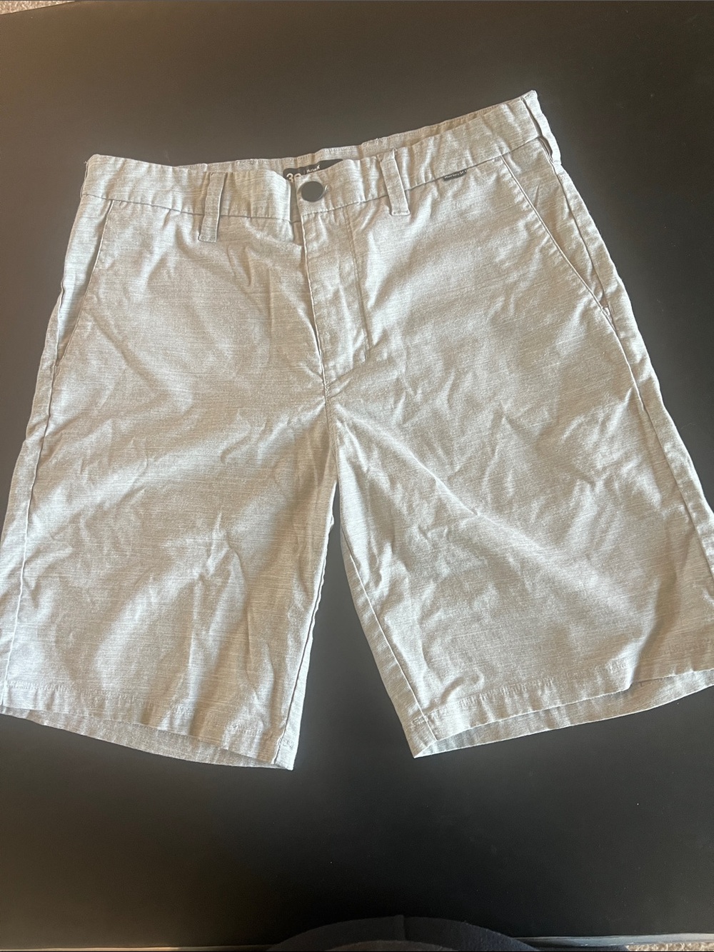 Hurley Light Gray Flat-Front Men's Shorts